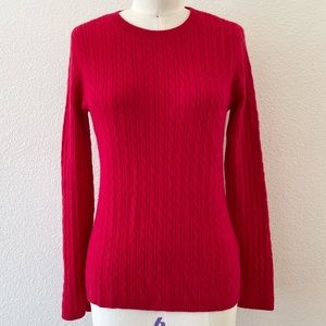 Lands End 100% Cashmere Cable Knit Sweater